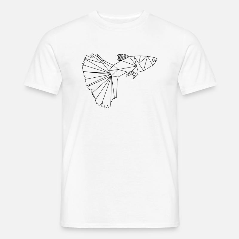 Low Poly Art - Guppy - Männer T-Shirt - Weiß