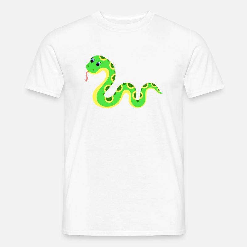 Schlange - Männer T-Shirt - Weiß