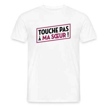 Touche pas à ma sœur ! - T-shirt homme - blanc - Devant - AI Model Male 178 dark (178cm)