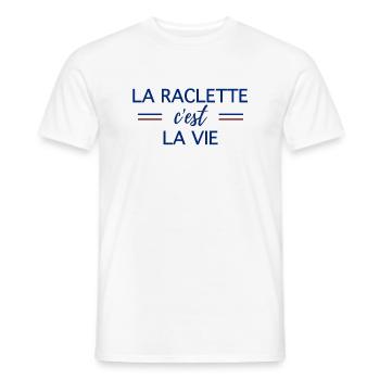 La raclette c'est la vie - T-shirt homme - blanc - Devant - AI Model Male 178 dark (178cm)