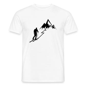 Cadeau de ski de randonnée Idée cadeau de randonnée à ski Montagne - T-shirt homme - blanc - Devant - AI Model Male 178 dark (178cm)