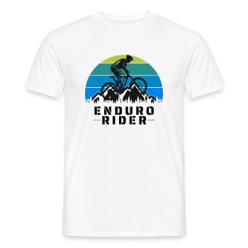 Enduro Rider - Silhouette de vététiste - T-shirt homme - blanc - Devant - AI Model Male 178 dark (178cm)
