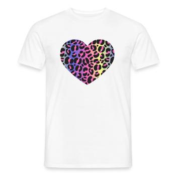 Animal Print léopard chat prédateur rétro renard néon - T-shirt homme - blanc - Devant - AI Model Male 178 dark (178cm)
