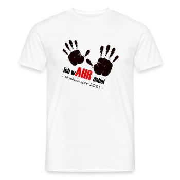 J’ai wAHR-We AHR together-Ahrtal Inondations - T-shirt homme - blanc - Devant - AI Model Male 178 dark (178cm)