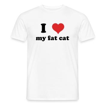 i love my fat cat - Männer T-Shirt - Weiß - Vorne - AI Model Male 178 dark (178cm)