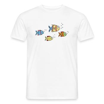 coloré poisson eau mer graffiti dessin d’enfants - T-shirt homme - blanc - Devant - AI Model Male 178 dark (178cm)