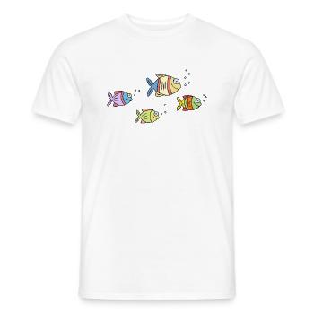 bunte Fische Wasser Meer Graffiti Kinderzeichnung - Männer T-Shirt - Weiß - Vorne - AI Model Male 178 dark (178cm)
