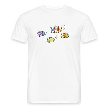 Fische Buntbarsche Wasser Meer Graffiti Zeichnung - Männer T-Shirt - Weiß - Vorne - AI Model Male 178 dark (178cm)