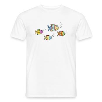 Fische Buntbarsche Wasser Meer Graffiti Zeichnung - Männer T-Shirt - Weiß - Vorne - AI Model Male 178 dark (178cm)