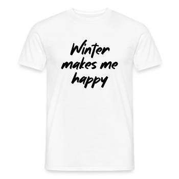 Winter makes me happy - Men's T-Shirt - white - Front - AI Model Male 178 dark (178cm)