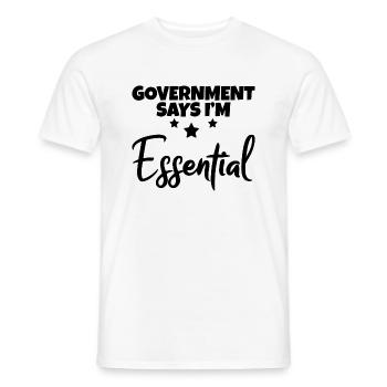 Le gouvernement dit que je suis essentiel 5 - T-shirt homme - blanc - Devant - AI Model Male 178 dark (178cm)