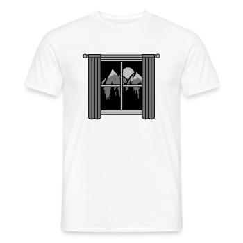 Mond Berge Aussicht Fenster - Männer T-Shirt - Weiß - Vorne - AI Model Male 178 dark (178cm)