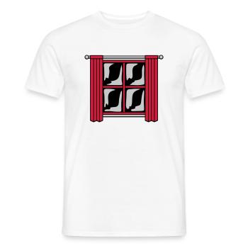 Dunkel Nachts Fenster Holz - Männer T-Shirt - Weiß - Vorne - AI Model Male 178 dark (178cm)
