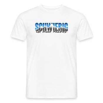 Schwierig ist hier nichts - Design blau dunkel - Männer T-Shirt - Weiß - Vorne - AI Model Male 178 dark (178cm)