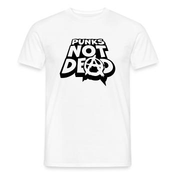 punks not dead quote - Men's T-Shirt - white - Front - AI Model Male 178 dark (178cm)