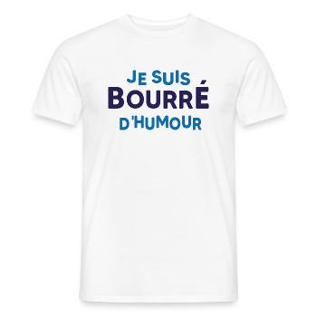 Je suis bourré d'humour - T-shirt homme - blanc - Devant - AI Model Male 178 dark (178cm)