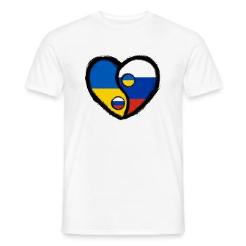 Ukraine Russland Yin Yang Herz - Männer T-Shirt - Weiß - Vorne - AI Model Male 178 dark (178cm)