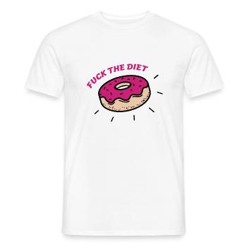 Fuck the diet - Men's T-Shirt - white - Front - AI Model Male 178 dark (178cm)