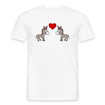 Donkey Comic Couple amour - T-shirt homme - blanc - Devant - AI Model Male 178 dark (178cm)
