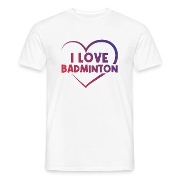 I love badminton - Men's T-Shirt - white - Front - AI Model Male 178 dark (178cm)