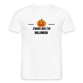 J peux pas j ai HALLOWEEN - T-shirt homme - blanc - Devant - AI Model Male 178 dark (178cm)