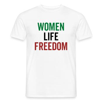femmes vie liberté - T-shirt homme - blanc - Devant - AI Model Male 178 dark (178cm)
