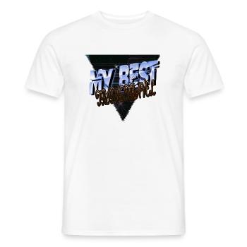 Camping Funny Happy Birthday Present Idea Quote - Men's T-Shirt - white - Front - AI Model Male 178 dark (178cm)