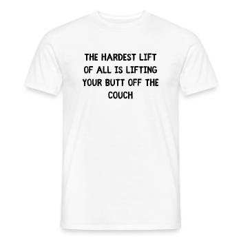 Fitness paresseux - T-shirt homme - blanc - Devant - AI Model Male 178 dark (178cm)