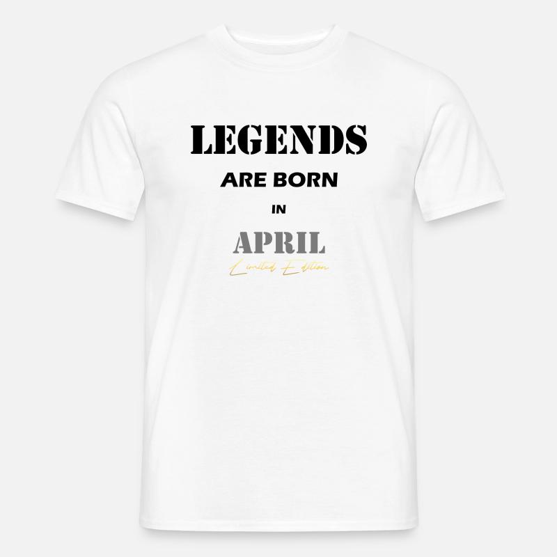 April Legends Geschenk black - Männer T-Shirt - Weiß