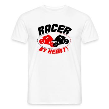 Racer by heart 2 - Men's T-Shirt - white - Front - AI Model Male 178 dark (178cm)