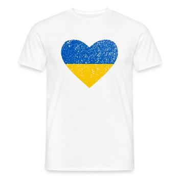 Ukraine, blau-gelbes Herz - Männer T-Shirt - Weiß - Vorne - AI Model Male 178 dark (178cm)