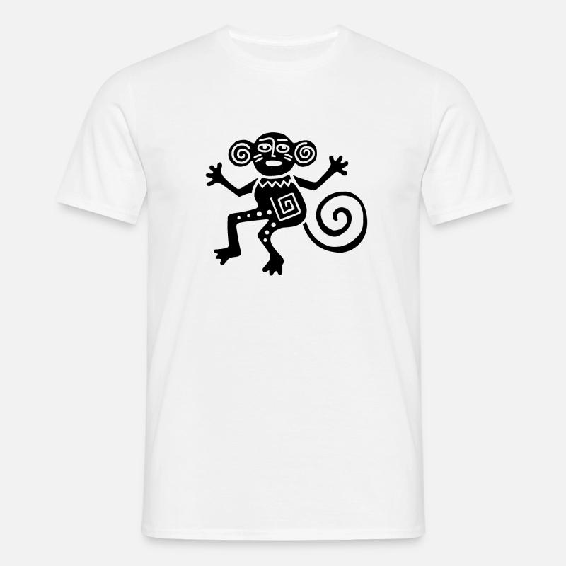 Ancient Mexican Symbol, Monkey, Monkey - Men's T-Shirt - white