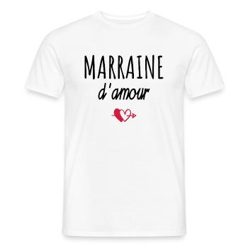 marraine d amour - T-shirt homme - blanc - Devant - AI Model Male 178 dark (178cm)