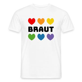 Regenbogenherzchen Braut schwarz - Männer T-Shirt - Weiß - Vorne - AI Model Male 178 dark (178cm)