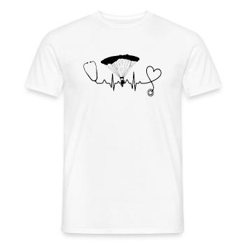 Fallschirm Fallschirmspringer Herzschlag - Männer T-Shirt - Weiß - Vorne - AI Model Male 178 dark (178cm)