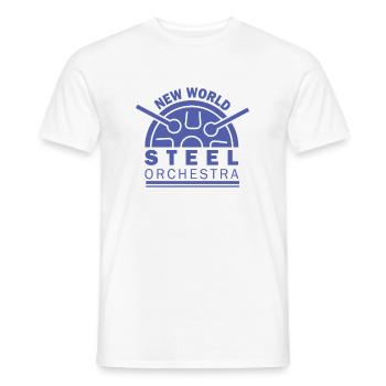 New World Steel Orchestra Logo - Men's T-Shirt - white - Front - AI Model Male 178 dark (178cm)