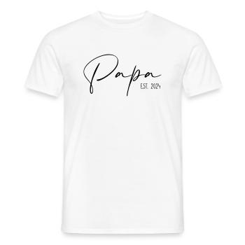 Papa Established 2024 - Männer T-Shirt - Weiß - Vorne - AI Model Male 178 dark (178cm)