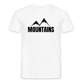 MONTAGNES - T-shirt homme - blanc - Devant - AI Model Male 178 dark (178cm)