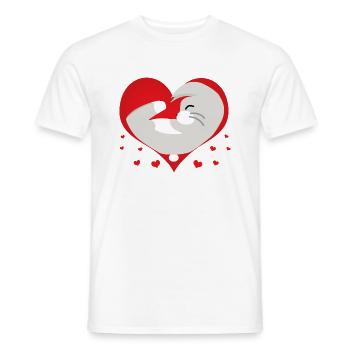 Tierisches Liebesherz - Männer T-Shirt - Weiß - Vorne - AI Model Male 178 dark (178cm)