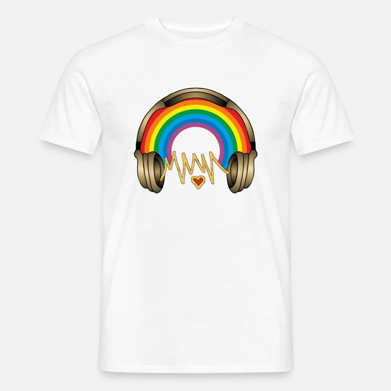 Kopfhörer - Männer T-Shirt - Weiß