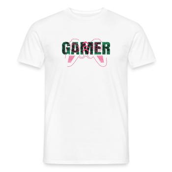 gamer zocker zocken - Männer T-Shirt - Weiß - Vorne - AI Model Male 178 dark (178cm)