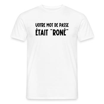 votre mot de passe était roné - T-shirt homme - blanc - Devant - AI Model Male 178 dark (178cm)