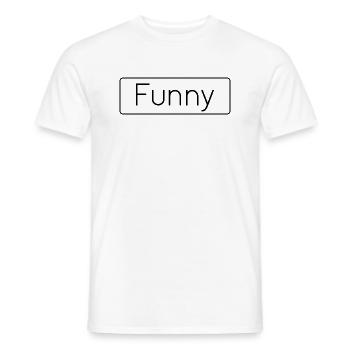 Lustig Minimalistisch Glücklich Wohlfühlen - Männer T-Shirt - Weiß - Vorne - AI Model Male 178 dark (178cm)