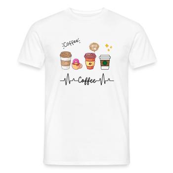 I love coffee - Men's T-Shirt - white - Front - AI Model Male 178 dark (178cm)