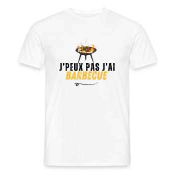 je peux pas j'ai barbecue - T-shirt homme - blanc - Devant - AI Model Male 178 dark (178cm)