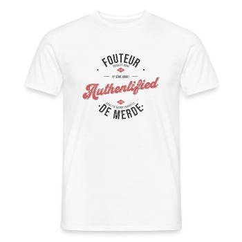 Fouteur de merde cadeau homme - T-shirt homme - blanc - Devant - AI Model Male 178 dark (178cm)