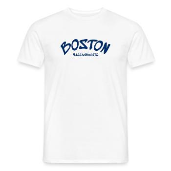 Boston - Massachusetts - USA - America - Men's T-Shirt - white - Front - AI Model Male 178 dark (178cm)