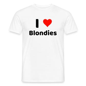 J’ADORE LES BLONDIES - T-shirt homme - blanc - Devant - AI Model Male 178 dark (178cm)