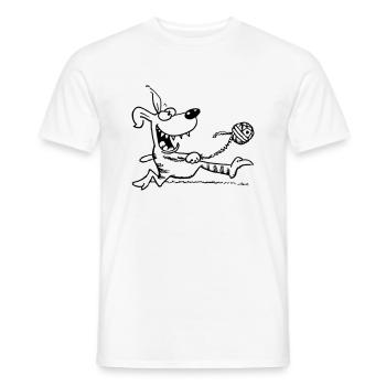 Le chien aime la balle - T-shirt homme - blanc - Devant - AI Model Male 178 dark (178cm)