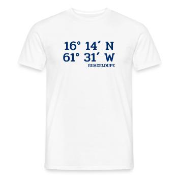 Guadeloupe Coordinates - Coordinates - Caribbean - Men's T-Shirt - white - Front - AI Model Male 178 dark (178cm)